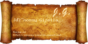 Jánossy Gizella névjegykártya